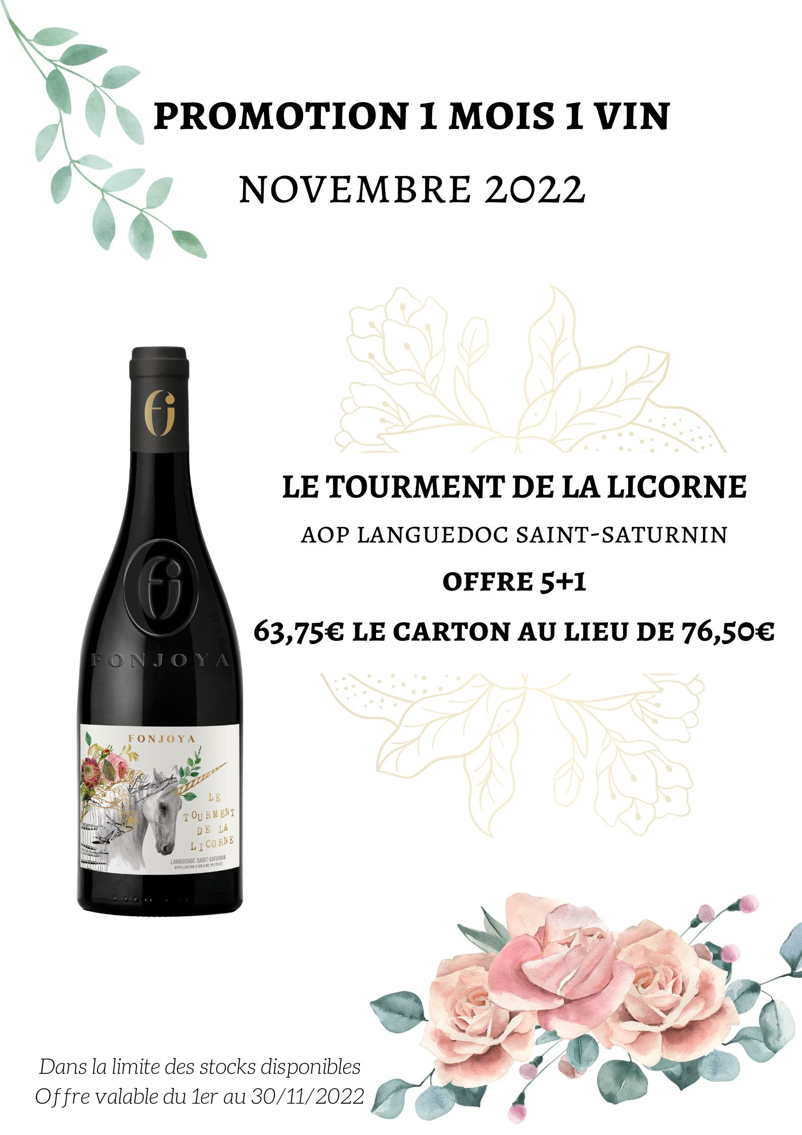 Promo aux caveaux / Le vin du mois : Novembre 2022